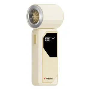 Handheld fan Verbatim Cool’n’Go AirJet — 6 W, Li‑Ion 3.7 V 14.8 Wh, white/silver, 133.7×52.3×40.3 mm