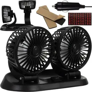 Auto dubultais ventilators Xtrobb modelis 23222 — 12V pārnēsājamais ventilators ar divām galvām