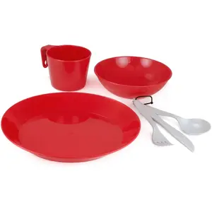 Camping tableware set gsi outdoors Cascadian 1 Person, red, compact lightweight