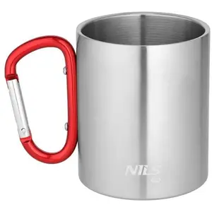 Camping Mug Nils Extreme NC17110 330 ml Stainless Steel with Carabiner, Red