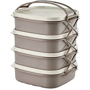 Square Camping Mess Tin Set Katex MENAŻKA KWADRATOWA 4×1 L - 4 pieces, 1 L each