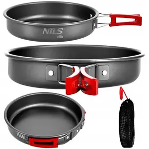 Folding Camping Frying Pan 1.6 L Nils Extreme NC17116 — portable cookware, collapsible handle