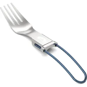 Folding Fork gsi outdoors Glacier — compact lightweight camping utensil, blue