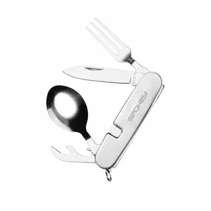 Cutlery set 4-in-1 Spokey VICTUS — compact camping utensil kit
