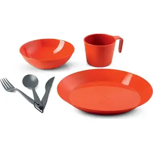 GSI Outdoors Cascadian 1 Person Table Set — Compact Terracotta Camping Tableware Set