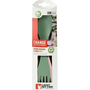 Utensil set light my fire Spork O BIO 2-pack — biodegradable sporks, red and sky blue