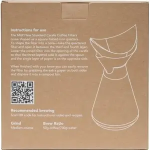 Paper Coffee Filters MiiR New Standard Carafe — 100 pcs, circular basket style
