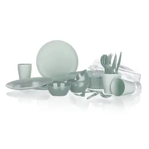 Camping Dinnerware Set Vilde Kubisport 26 pieces — plates, bowls, cups, utensils