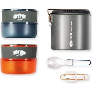 Camping Cookset GSI Outdoors HALULITE DUALIST, anodized — lightweight two-piece pot and pan set