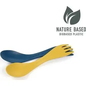 Utensil set Light My Fire Spork BIO little 2-pack — biodegradable spork, compact eating utensil, yellow and blue