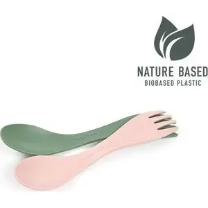 Reusable spork set Light My Fire Spork BIO little 2-pack — compostable bioplastic, green and pink
