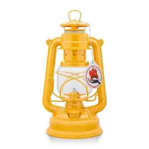 Degvielas nodedzināma tūrisma lampa Feuerhand Baby Special 276, dzeltena, cinkots tērauds, 0,34 l tvertne, 20 h dedz