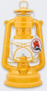 Degvielas nodedzināma tūrisma lampa Feuerhand Baby Special 276, dzeltena, cinkots tērauds, 0,34 l tvertne, 20 h dedz