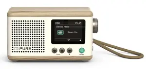 Portable DAB+ Radio pure Classic Mini — digital tuner, DAB+/FM, 5 W, 6.35 cm driver, 2.4" display, USB-C, cream/wood
