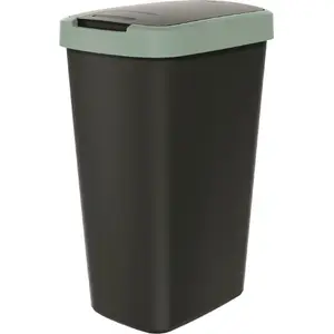 Trash bin Prosperplast COMPACTA Q 45 l in light green, durable outdoor/indoor waste container