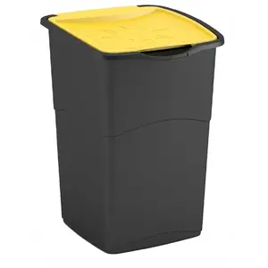Trash bin Keter Korall Bin 47 L — plastic household waste container, black/green