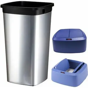 Trash bin VILEDA tilt 60 L silver