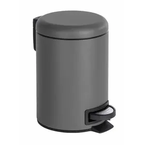 Trash bin Wenko 22148100 3 L round metal grey, 170×225×250 mm