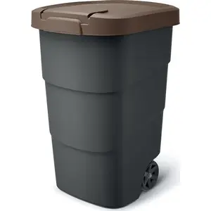 Trash bin Prosperplast model CEN-80996, brown, household waste container