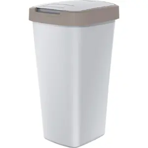 Trash bin Prosperplast COMPACTA Q 25 l — light brown / ash