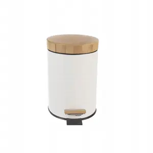 Trash bin with pedal Lumarko 3 L metal, white