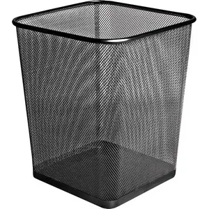 Trash bin Forofis 91328 black metal mesh, open-top office waste basket