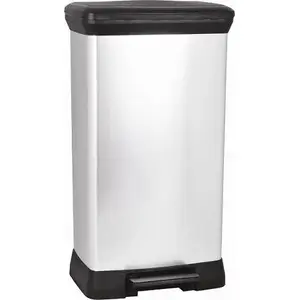 Trash bin Curver pedal 50 L silver, model CEN-45906