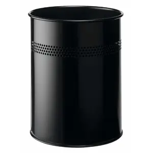 Durable apaļs tērauda atkritumu grozs melns, Ø26 cm, H315 mm
