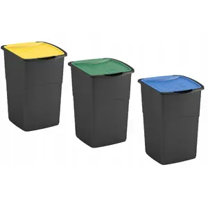 Trash bin Keter KORAL BIN 47L black – 47 L capacity, plastic waste container