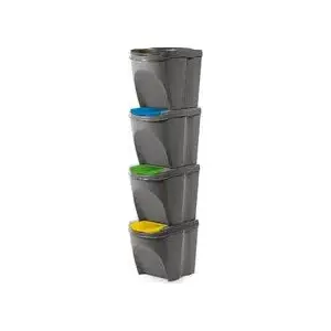 Trash bin SortiBox Sortibox 4 x 25L grey (IKWB25S4-405U) for waste segregation