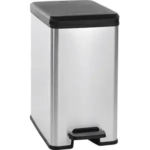 Trash bin Kadax Curver Slim Bin 20L Square Plastic — 20 L, 250×420×460 mm, black/silver