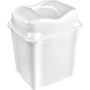 Trash bin plastic white 28 L stefanplast Ori_731344