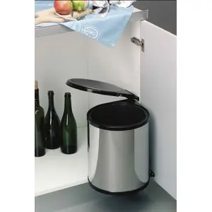 Trash bin Wesco RONDO 13 L — built-in door-mounted stainless steel waste container