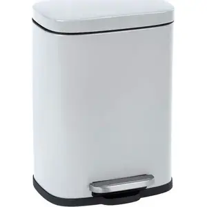 Trash bin with pedal, white — No name twm_453600, pedal-operated waste container