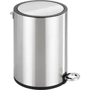 Pedal steel trash bin No name twm_520697 — stainless steel pedal-operated waste bin