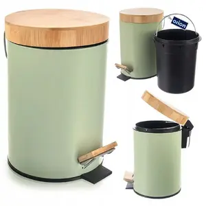 Metal pedal bin Lumarko GREENISH 3 l, green, 3 L capacity