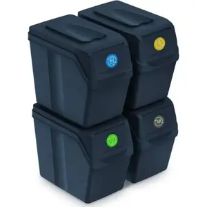 Trash bin Prosperplast Sortibox model ISWB20S4-S433 — 4 x 20 L compartments, anthracite
