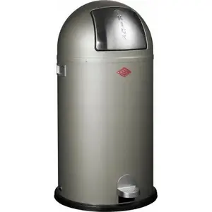 Atkritumu tvertne Wesco KickBoy 40 l, sudrabota, ar pedāli, modelis 8011554