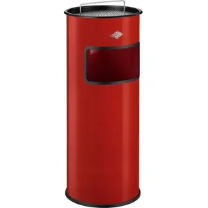 Trash bin Wesco 30 L with integrated ashtray, red, model 8011529