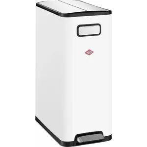 Trash bin Wesco Big Double Master white matte — double-compartment pedal bin, 2x capacity unspecified