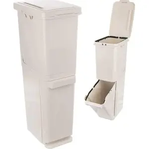 Trash bin ORION Ori_731324 white — household waste container, compact kitchen bin