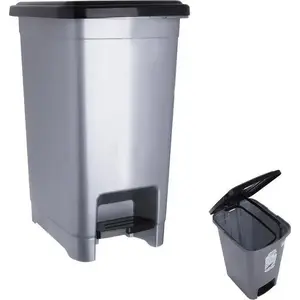 Trash bin ORION Ori_731309 15 L gray — compact household waste bin