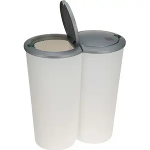 Trash bin Excellent Houseware push-button 2×25 L white model Y54980880