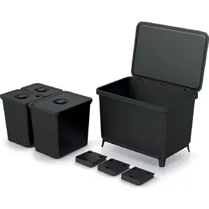 Trash bin Prosperplast NKS60W3-S411 black — waste segregation bin