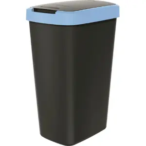 Trash bin Prosperplast COMPACTA Q 45 L light blue — rectangular household waste container