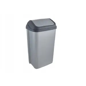 Atkritumu spainis Comfort 50 L ar grozamu vāku, modelis 4001515308953 — 38,5×29×66 cm, gaisa sudraba krāsa