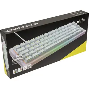 Mechanical TKL Gaming Keyboard XTRFY K5 RGB — tenkeyless, transparent/white