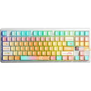 Mehāniskā tastatūra AULA F87Pro V2 Ice Blue Magnetic Switch — kompaktā 87 taustiņu izkārtojums, magnētiskie slēdži