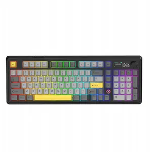 Механическая игровая клавиатура Ajazz AK980-V2 с подарочными переключателями, чёрная, RGB, с экраном