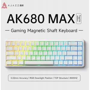 Механическая игровая клавиатура Ajazz AK680 MAX — магнитные переключатели, белые ABS клавиши, RGB, алюминиевая монтажная плата, проводная